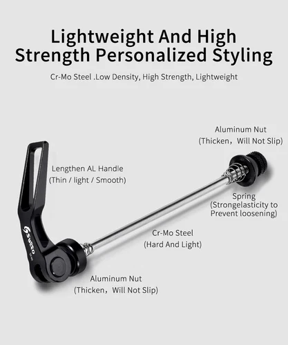 Bicycle Skewers Quick Release Axle Skewers Front Rear Bike Axle Wheel Hub Black - Picture 19 of 28