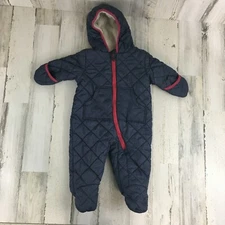 Rothschild One Piece Snow Suit Outerwear Blue Hooded Bunting Baby Girls 6 9 M
