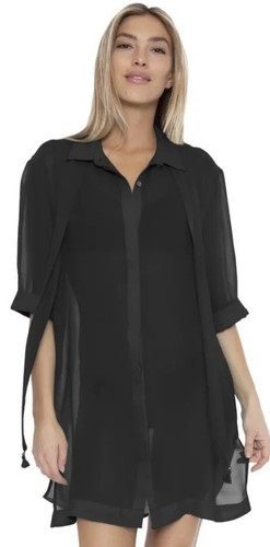Trina Turk Womens Standart Sicily Scarf Collar Button up Shirt Dress XS size - Picture 2 of 6