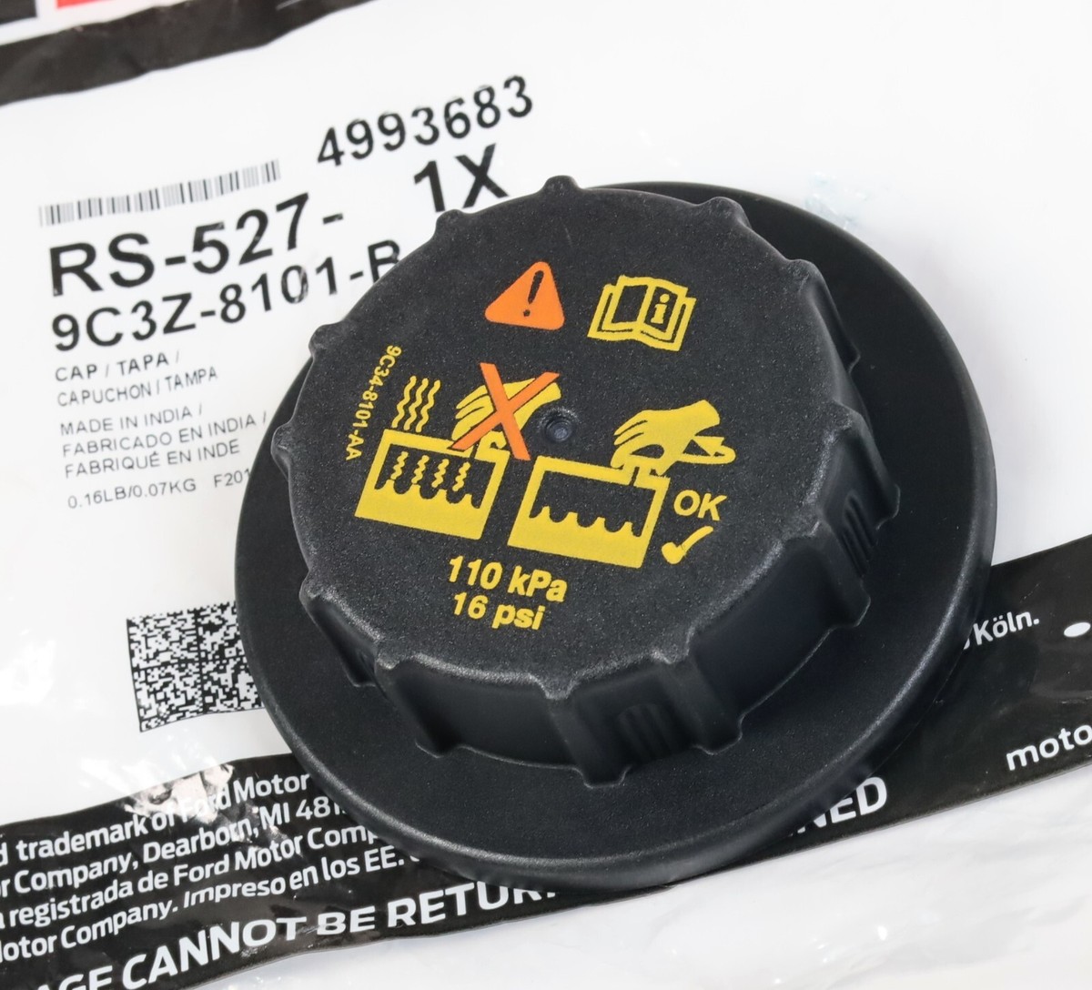 RS-527 / 9C3Z-8101-B Coolant Overflow Reservoir Cap Ford 7.3L