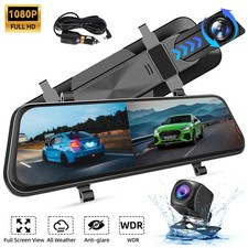 170° 10" FHD 1080P SPIEGEL DASH CAM DUAL LENS AUTO DVR RÜCKFAHRKAMERA-RECORDER