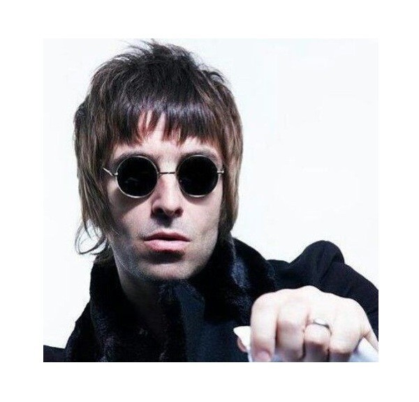 Oasis Round Glasses UV 400 Black Framed Lens Fancy Dress Costume Liam  Gallagher
