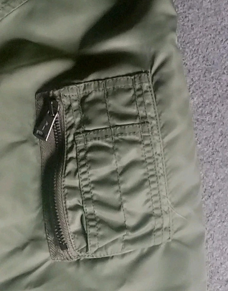 Chaqueta Polo Ralph Lauren Para Hombre 4XB MA-1 Verde Militar Aviador Vuelo Cremallera Completa Foto 4 de 4