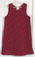 Hanna Andersson girls 130 8 pink green blue sleeveless winter dress USA Made!!