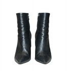 Black leather Gianvito Rossi ankle boots with pointed toes and 40.5 US 10.5 Italy branding on inner heel area.