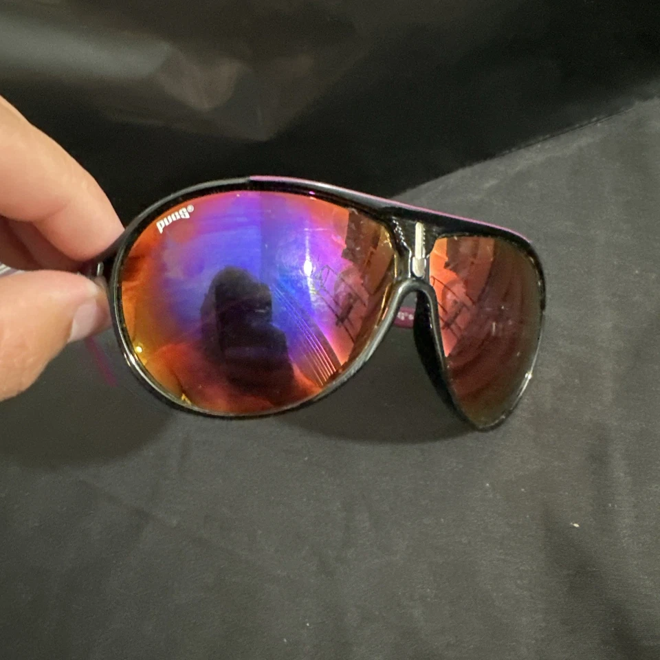 Unisex PUGS Sunglasses Style # C8 Glossy Black Purple  Aviator Frames - Image 2 of 4