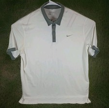 Nike Golf Tour Performance Polo Shirt Mens XL Gray White Dri-FIT Short Sleeve