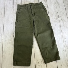 Crewcuts Stretch Chino Pants Green Straight Leg Adjustable Waist Size 5