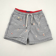 Polo Ralph Lauren Boys Gingham Sailboat Swim Trunks Size 6