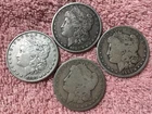 MORGAN SILVER DOLLAR COINS. LOT OF 4 CIRCULATED    PRE. 1921  LOT # 3