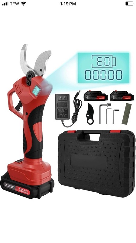 Electric Pruning Shears, 50Mm 1.96" Cutting Diameter Cordless Power Pruner with