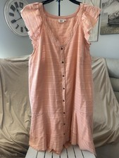 TRUE CRAFT Peach Tank Eyelet & Fringed Ruffle Summer Dress 1X