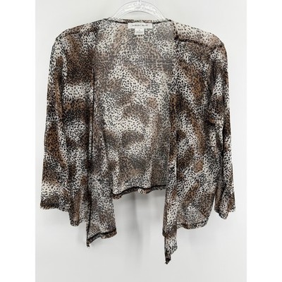 August Silk Leopard Print Sheer Kimono Cardigan