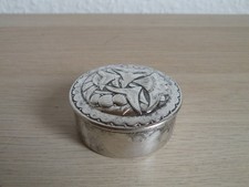 WMF PILLENDOSE DOSE ROSENKRANZ versilbert JUGENDSTIL Straußenmarke