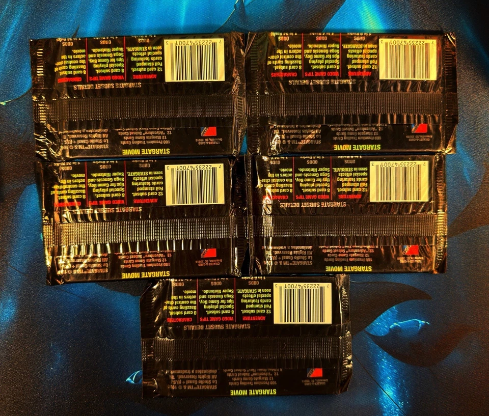 5 paquetes sellados de tarjetas de película Stargate 1994 - Lote de ciencia ficción vintage "Paquete de beneficios" Foto 2 de 2