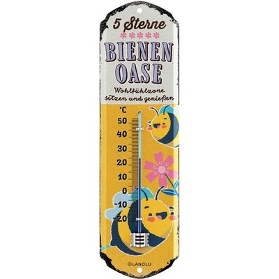 LANOLU Thermometer Bienen-Oase 8x28cm