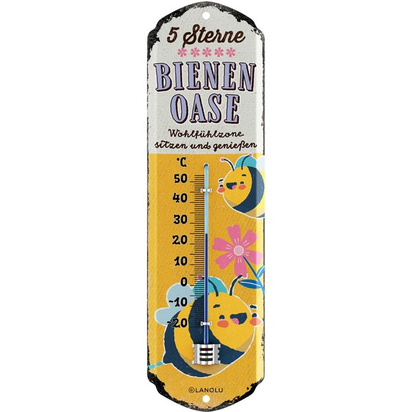Lanolu Thermometer Bienen-Oase 8X28Cm-image