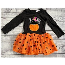 Counting Daisies Halloween Tutu Dress Kids 4T Black Orange Cat Pumpkin Unicorn