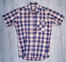 80s Levis Plaid Green Red Blue White Tab Button Down Shirt Medium Vintage