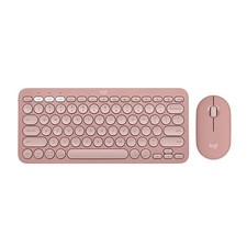 LOGITECH PEBBLE 2 COMBO WIRELESS KEYBOARD MOUSE QUIET AND PORTABLE - TONAL ROSE