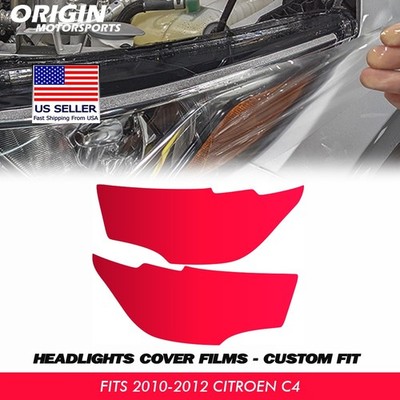 PreCut Headlights Protection Clear Covers Bra Film PPF Fits 2010-2012 Citroen C4