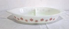 VINTAGE RIGOPAL PYREX DIVIDED CASSEROLE DISH PINK SNOWFLAKE #5003