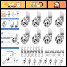 Zinc Alloy Cam Locks 5/8" 8 Pack - Keyed Alike for Mailbox, Toolbox  Trucks