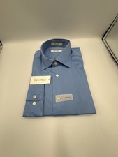 Calvin Klein Men's Blue Stretch Long Sleeve Dress Shirt 15.5 32-33 New