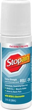 Stopain Pain Relief Roll on Gel 3Oz, USA Made, Max Strength Fast Acting with MSM