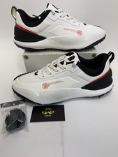 G/FORE G/18 Golf Shoes Spikeless White Red Snow Onyx Mens Size 10.5
