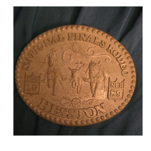 Hesston National Finals Rodeo 1989 Seventh Edition Western Americana Belt Buckle