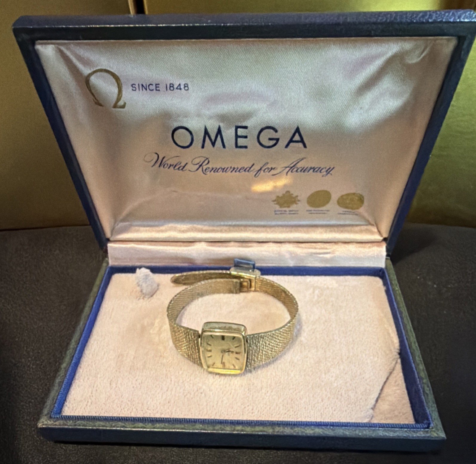 OMEGA Gold Filled Rectangular Analog Wristwatch M… - image 1