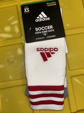 adidas Unisex Copa Zone Cushion soccer socks White/Red, Size X-Small 9c-1y