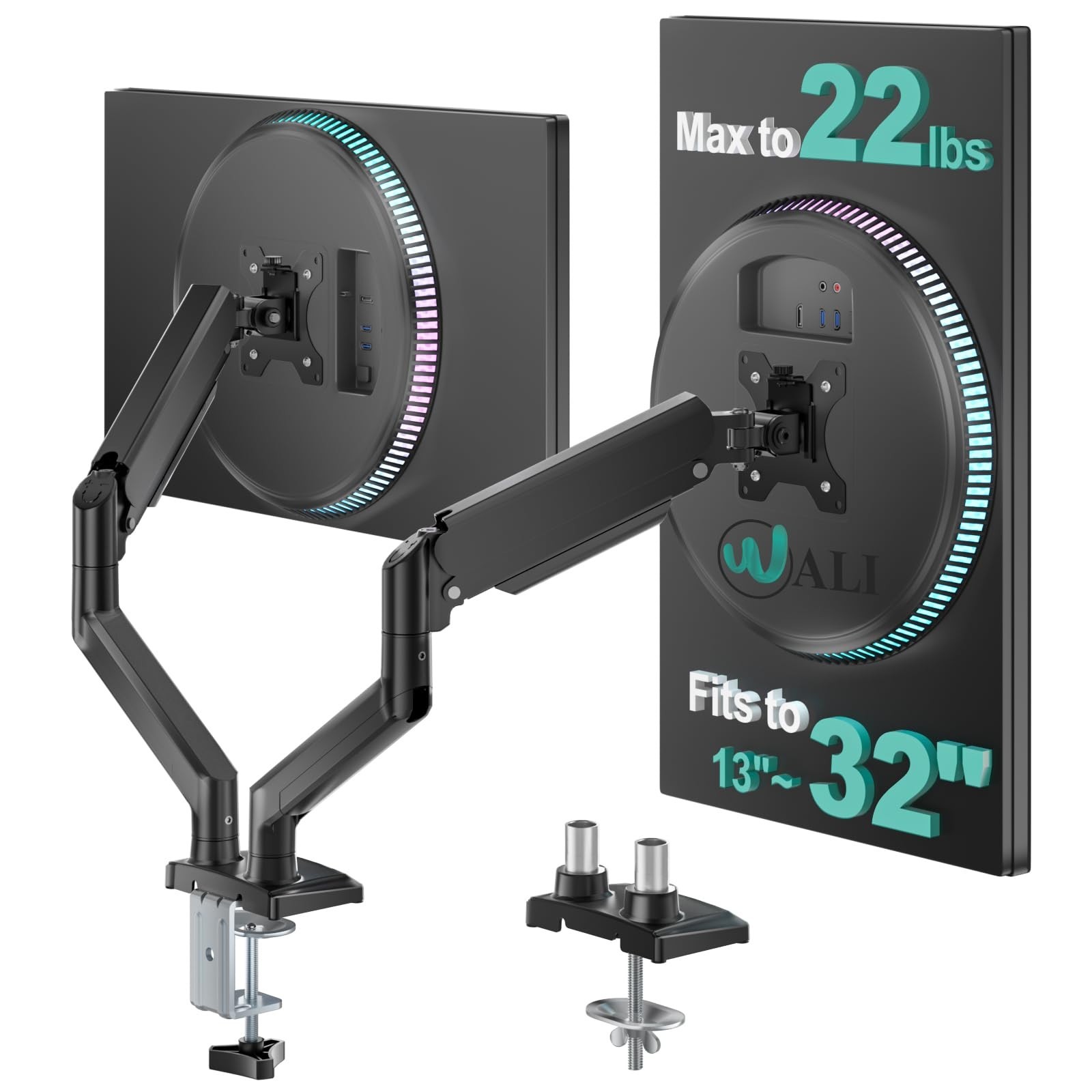 For 13-32 Inch Computer Screens, Dual Monitor Arms For 2 M..
