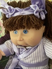 2002 TRU Cabbage Patch Doll Brown Hair Blue Eyes Freckles Teddy Bear