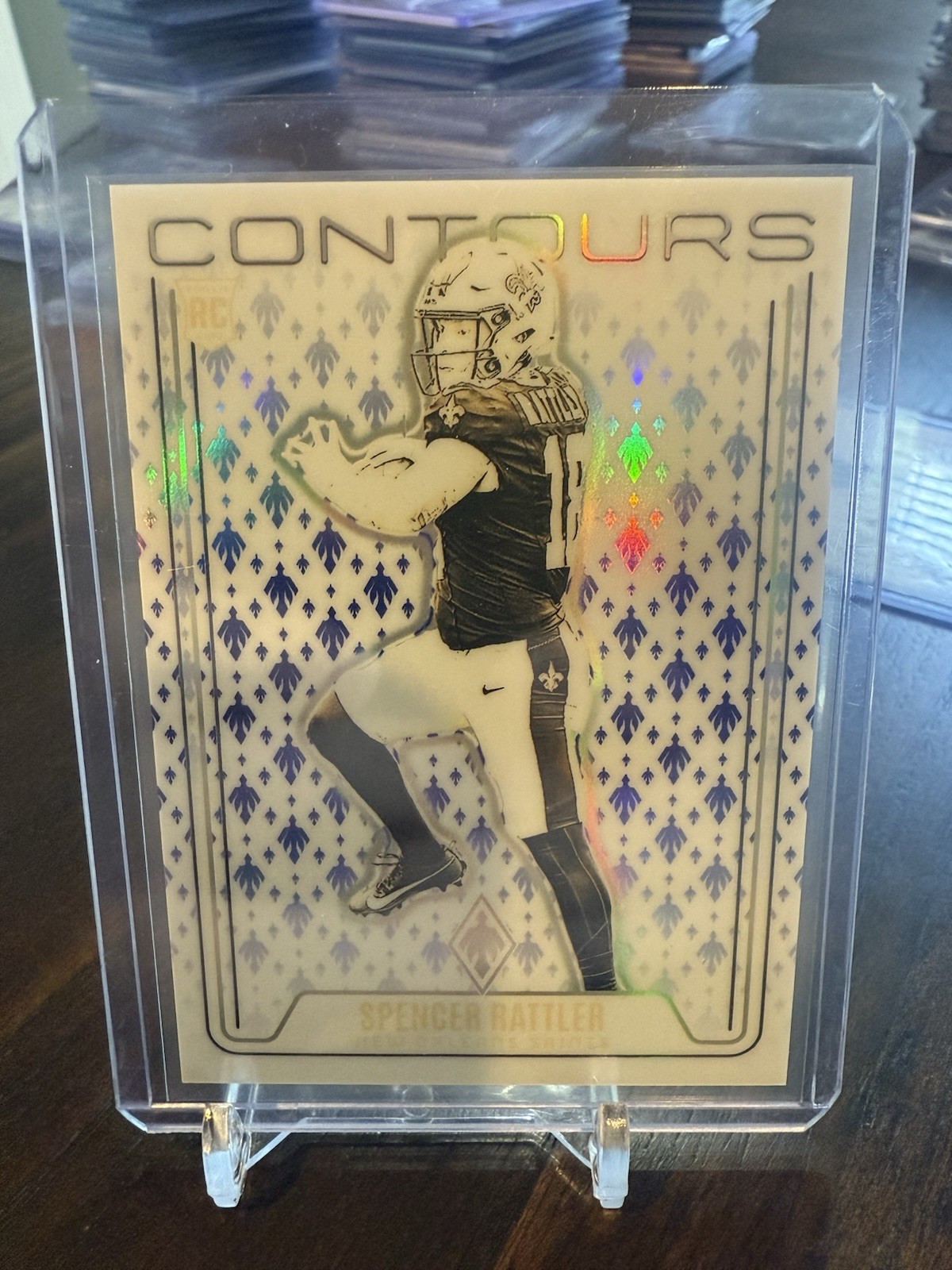 2024 Panini Phoenix Contours Spencer Rattler #CON-SRR Blue 1/50 (RC) Saints