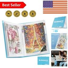 A3 Diamond Art Storage Book with 30 Sleeves - Elegant Portfolio Organizer