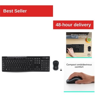 Logitech MK270 Wireless Keyboard and Mouse Combo - Black