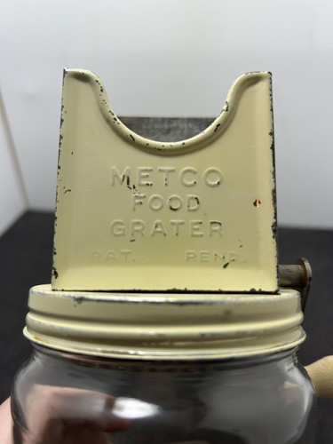 Vintage Metco Lebensmittel Reibe, gelb, alles original Anchor Hocking Glas 8,75" T - Bild 3 von 9