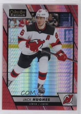 2023-24 O-Pee-Chee Platinum Red Prism 160/199 Jack Hughes #10 0x5t