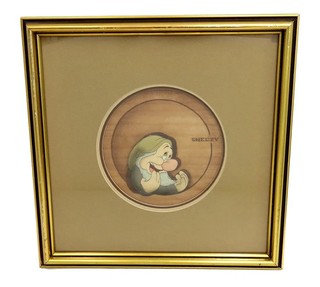 Walt Disney Production Animation Cel Snow White and the Seven Dwarfs Sneezy