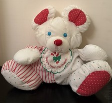 Fisher Price Puffalump Nylon Mouse Baby's First Christmas Rattle Vintage 1990s