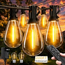 200FT LED Outdoor String Lights with Remote  72 2  Shatterproof  Remote
