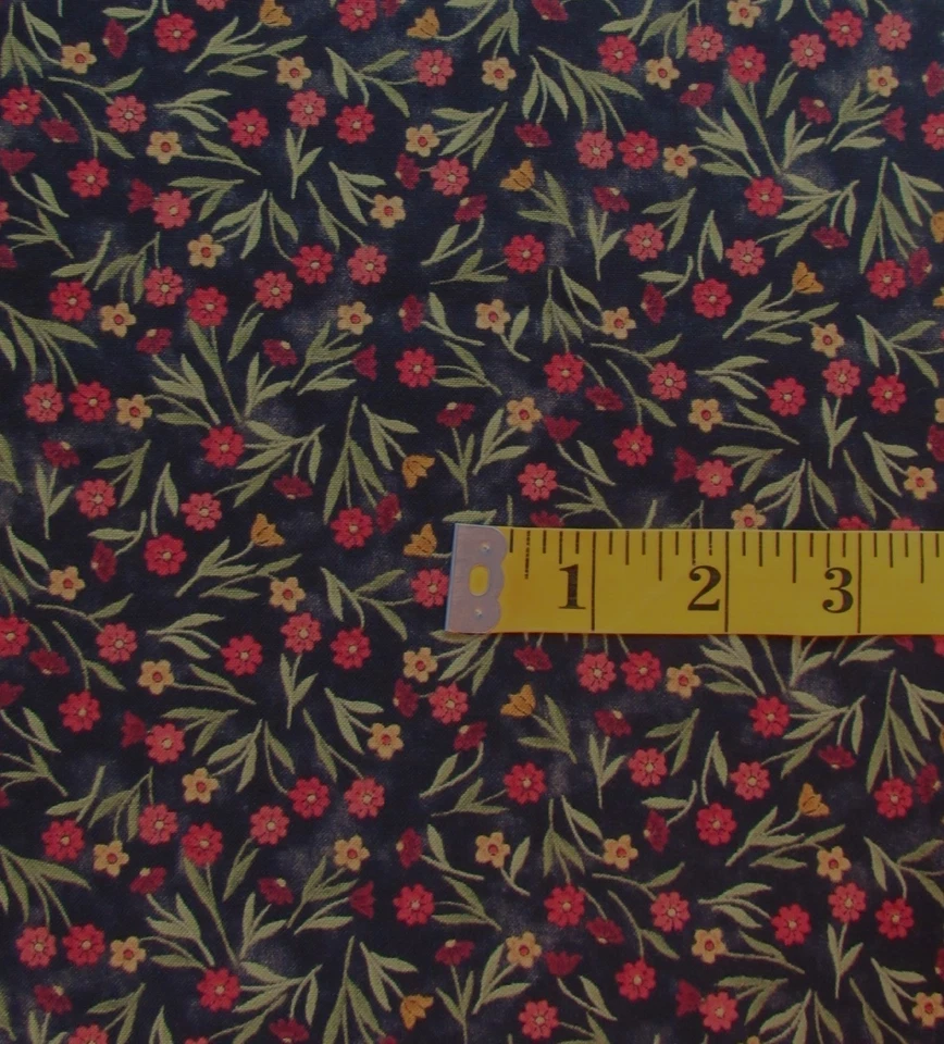 1.2 yd BEAR PAWS Floral Cheryl Hayes Prairie Grove Peddler Benartex Quilt Fabric - Image 2 of 3