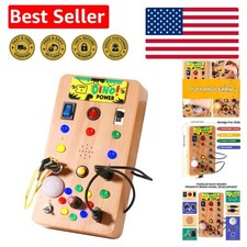 Best Busy Board with LED Light Switches Montessori Toys for 1 2 3 Old