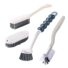 Multi-Purpose Scrub Brush Set - 4 Pack Kitchen Cleaning Brushes with Stiff Br...