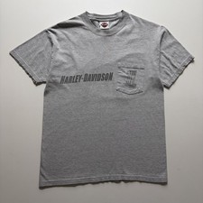 Vintage Harley-Davidson Pocket T-Shirt Mens Medium Made In USA Y2K Motorcycle