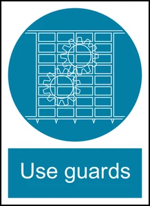 Use Guards Safety PPE Warning Self Adhesive Vinyl Sticker