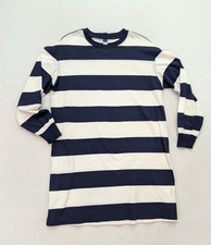 Old Navy Women's T-Shirt Dress Size M Blue White Striped Long Sleeve