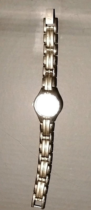 Vintage Anne Klein  Watch With Date Silver & Gold Tone Bracelet Needs Battery 